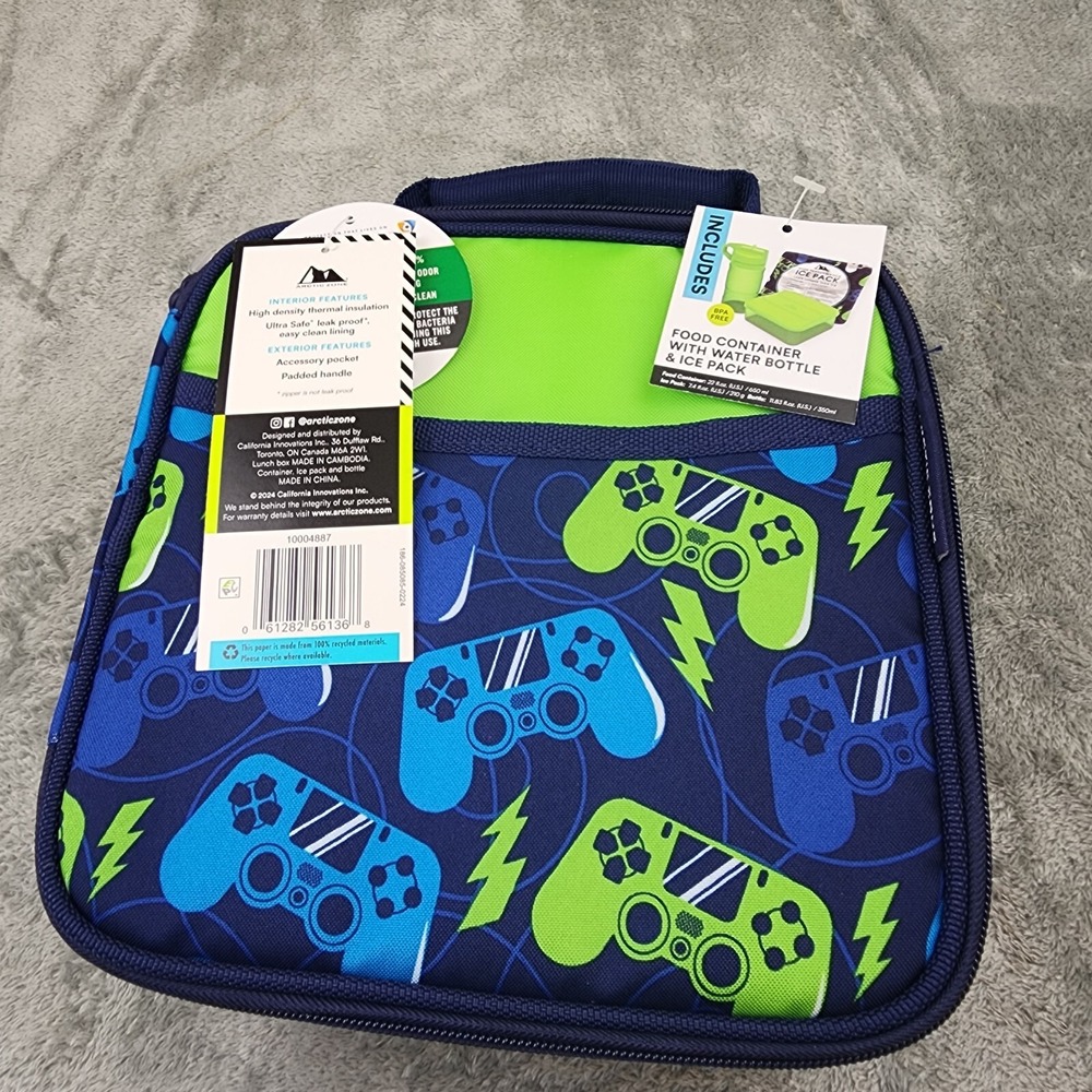 Arctic Zone Game Controller Insulated Soft Lunch Tote Bag Ice Pack Water Bottle